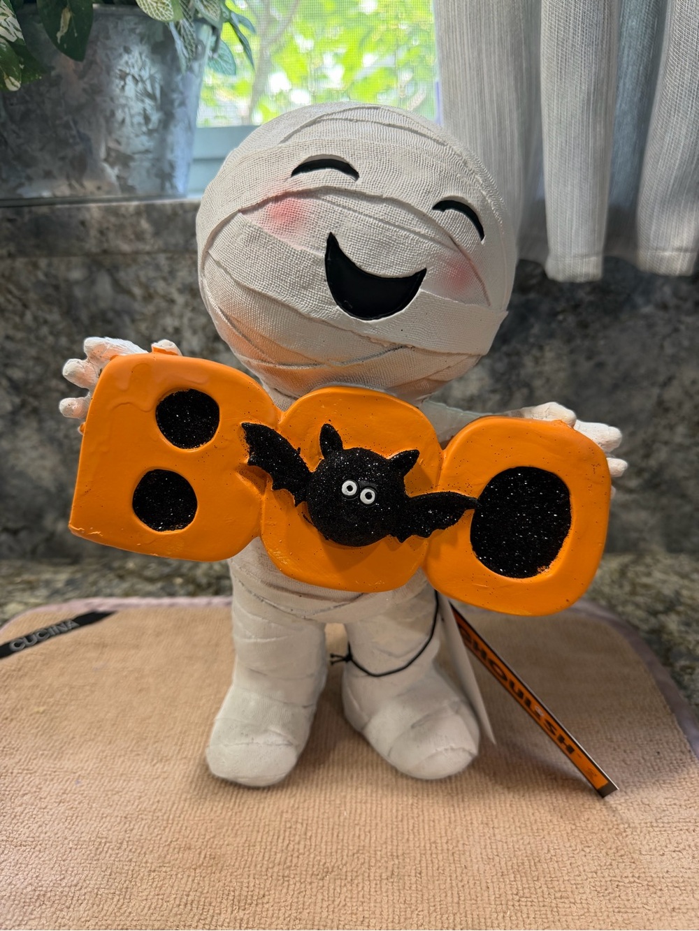Ghoulish Mummy “BOO” Halloween Figurine | NWT